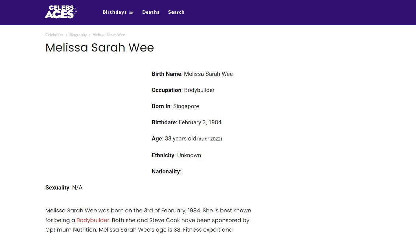 Melissa Sarah Wee – Age, Bio, Personal Life, Family & Stats - CelebsAges